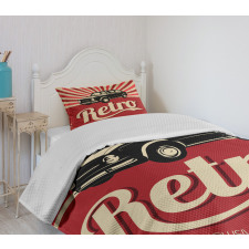 Retro Poster Style Vehicle Bedspread Set