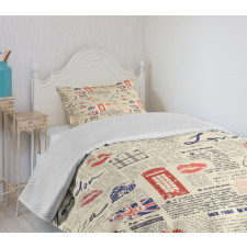 Newspaper Kiss Marks Bedspread Set