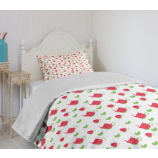 Teapots Polka Dots Bedspread Set