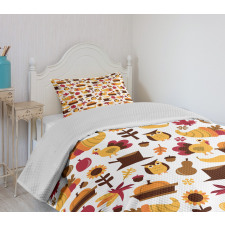 Fall Composition Bedspread Set