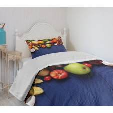 Organic Fresh Fruits Bedspread Set