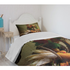 Fall Vegetables Leaves Bedspread Set