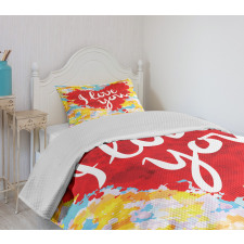 Brushstroke Message Bedspread Set