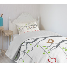 Romantic Birds Tree Bedspread Set