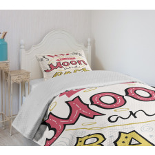 Hand Drawn Phrase Bedspread Set