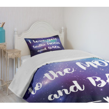 Outer Space Phrase Bedspread Set