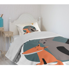 Bear and Fox in Love Bedspread Set