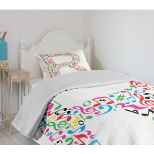 Cool and Musical Font Bedspread Set
