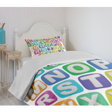 Colorful Alphabet Set Bedspread Set