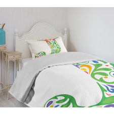 Initials Tropic Flower Bedspread Set