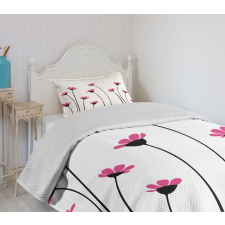 Pink Daisy Blossoms Bedspread Set