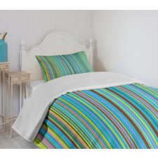 Retro Thin Stripes Bedspread Set