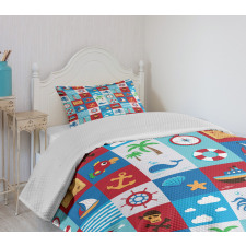 Cartoon Nautical Bedspread Set