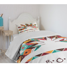 Pastel Colored Plumes Bedspread Set