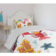 Underwater Wildlife Fun Bedspread Set