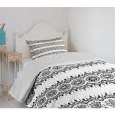 Monochrome Mandala Tattoo Bedspread Set