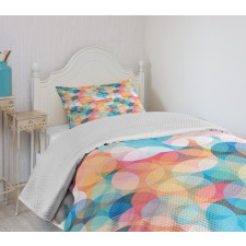 Pastel Mosaic Circles Bedspread Set