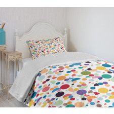 Retro Oval Shapes Bedspread Set