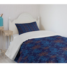 Oriental Sacered Carp Koi Bedspread Set