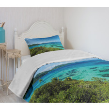 Green Trees Clear Water Bedspread Set