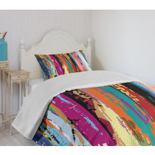 Vibrant Rainbow Design Bedspread Set