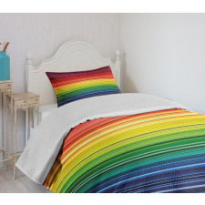 Rainbow Stripes Neon Bedspread Set