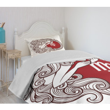 Long Haired Girl Zodiac Bedspread Set