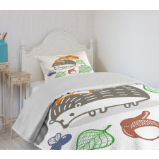 Colorful Animal Food Bedspread Set