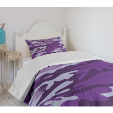 Purple Toned Waves Bedspread Set