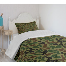 Green Forest Motif Bedspread Set