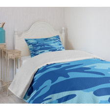 Aquatic Abstract Bedspread Set