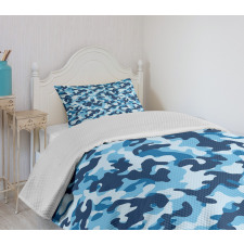 Blue Toned Design Bedspread Set