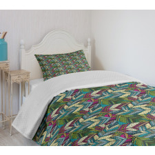 Exotic Feather Pattern Bedspread Set