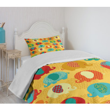 Elephants Ornaments Bedspread Set