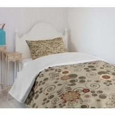 Swirls Curves and Dots Bedspread Set