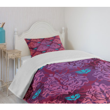 Natural Lilac Pattern Bedspread Set