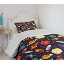 Universe Theme Earth Bedspread Set