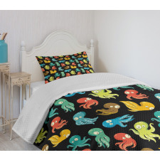 Funny Sea Characters Bedspread Set