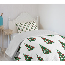 Xmas Tree Pattern Bedspread Set