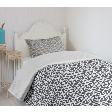 Dark Swirls Squares Bedspread Set