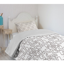 Abstract Modern Grid Bedspread Set