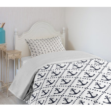 Nautical Anchor Dots Bedspread Set