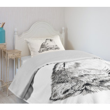 Monochrome Sketch Canine Bedspread Set