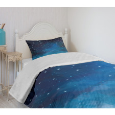 Night Time with Moon Star Bedspread Set