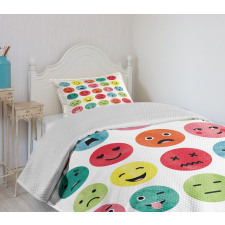 Abstract Watercolor Faces Bedspread Set