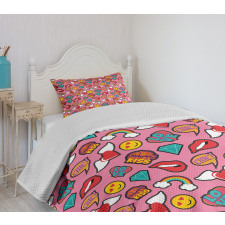 Dotted Hearts Rainbow Bedspread Set