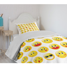 Funny Yellow Round Heads Bedspread Set