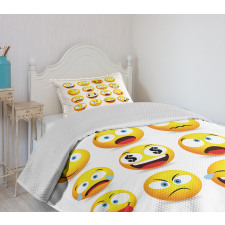 Smiley Faces Composition Bedspread Set