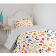 Toadstool Cartoon Style Bedspread Set