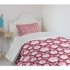 Romantic Floral Pattern Bedspread Set